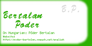 bertalan poder business card